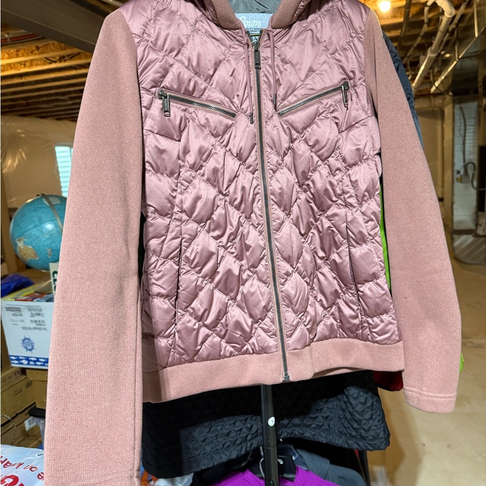 Pink Quilted Jacket with Zipper Pockets